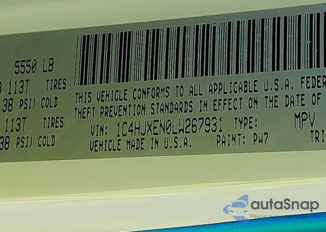 2020 Jeep Wrangler Unlimited Sahara 4X4 из США, поврежденный, VIN 1C4HJXEN0LW267931